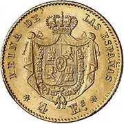 4 Escudos - Isabel II reverse image