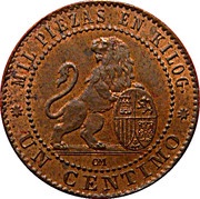 1 Centimo - Provisional Government reverse image