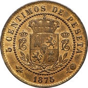 5 Centimos - Carlos VII pretender reverse image