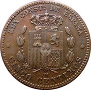5 Centimos - Alfonso XII reverse image