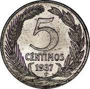 5 Centimos - II Republic reverse image