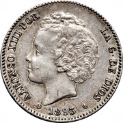 1 Peseta - Alfonso XIII 2nd portrait obverse image