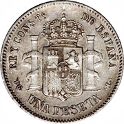 1 Peseta - Alfonso XIII 2nd portrait reverse image