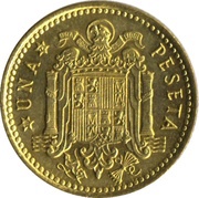 1 Peseta - Francisco Franco Ávalos reverse image