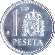 1 Peseta - Juan Carlos I E-87, Spain, 1987 reverse image
