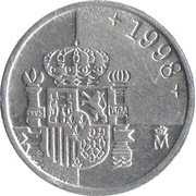 1 Peseta - Juan Carlos I, Spain, 1989-2001 reverse image