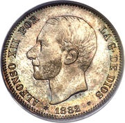 2 Pesetas - Alfonso XII obverse image