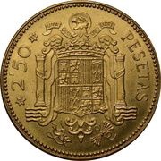 2½ Pesetas - Francisco Franco, Spain, 1954-1971 reverse image