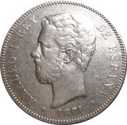 5 Pesetas - Amadeo I obverse image