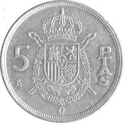 5 Pesetas - Juan Carlos I with mintmark, Spain, 1982-1989 reverse image