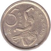 5 Pesetas Aragon reverse image