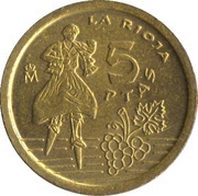 5 Pesetas La Rioja, Spain, 1996 reverse image