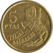 5 Pesetas Islas Baleares reverse image