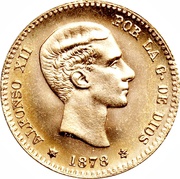 10 Pesetas - Alfonso XII 2nd portrait obverse image