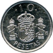 10 Pesetas - Juan Carlos I silver, Spain, 2000 reverse image