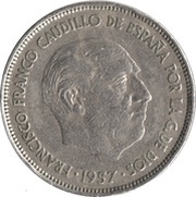 25 Pesetas - Francisco Franco obverse image