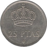 25 Pesetas - Juan Carlos I, Spain, 1976-1980 reverse image