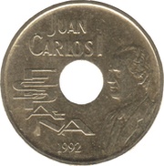 25 Pesetas - Juan Carlos I Giralda obverse image