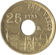 25 Pesetas Basque Country, Spain, 1993 reverse image