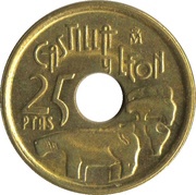 25 Pesetas Castile and Leon, Spain, 1995 reverse image