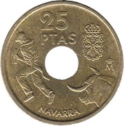 25 Pesetas Navarre, Spain, 1999 reverse image
