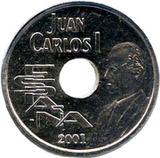 25 Pesetas - Juan Carlos I silver obverse image