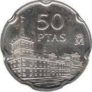 50 Pesetas Juan de Herrera, Spain, 1997 reverse image