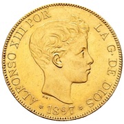 100 Pesetas - Alfonso XIII 3rd portrait obverse image