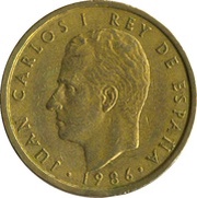 100 Pesetas - Juan Carlos I value as "CIEN" obverse image
