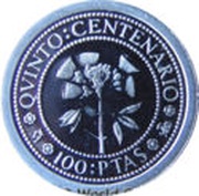100 Pesetas Celestino Mutis, Spain, 1991 reverse image