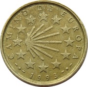 100 Pesetas Way of St. James, Spain, 1993 reverse image