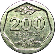200 Pesetas - Juan Carlos I, Spain, 1986-1988 reverse image