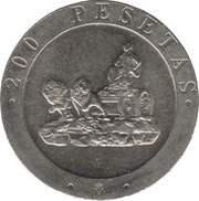 200 Pesetas - Juan Carlos I Cybele reverse image