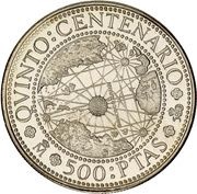 500 Pesetas Juan de la Cosa, Spain, 1990 reverse image