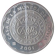 500 Pesetas Segovia Mint, Spain, 2001 reverse image