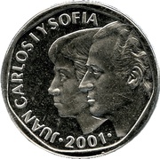 500 Pesetas - Juan Carlos I silver obverse image