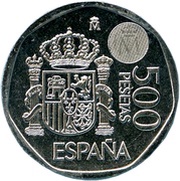 500 Pesetas - Juan Carlos I silver, Spain, 2001 reverse image