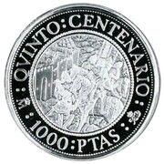 1000 Pesetas - Juan Carlos I Granada, Spain, 1989 reverse image