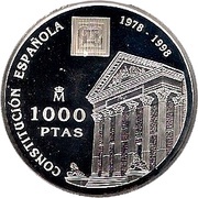 1000 Pesetas - Juan Carlos I Constitution, Spain, 1998 reverse image