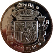 1000 Pesetas - Juan Carlos I Charles V obverse image