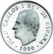 1000 Pesetas - Juan Carlos I Sydney 2000 wheelchair athletics obverse image
