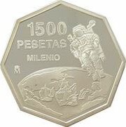 1500 Pesetas - Juan Carlos I exploration, Spain, 1999 reverse image
