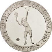 2000 Pesetas - Juan Carlos I Tennis reverse image