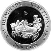 2000 Pesetas - Juan Carlos I Chariot Racing reverse image