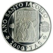 2000 Pesetas - Juan Carlos I German jacobean pilgrims, Spain, 1993 reverse image