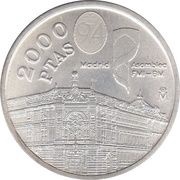 2000 Pesetas - Juan Carlos I Bank of Spain, Spain, 1994 reverse image