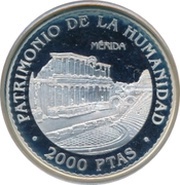 2000 Pesetas Merida, Spain, 1996 reverse image