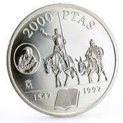 2000 Pesetas - Juan Carlos I Cervantes, Spain, 1997 reverse image