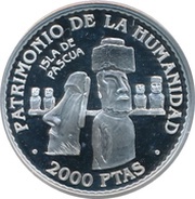 2000 Pesetas Easter Island, Spain, 1997 reverse image