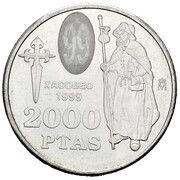 2000 Pesetas - Juan Carlos I Xacobeo, Spain, 1999 reverse image